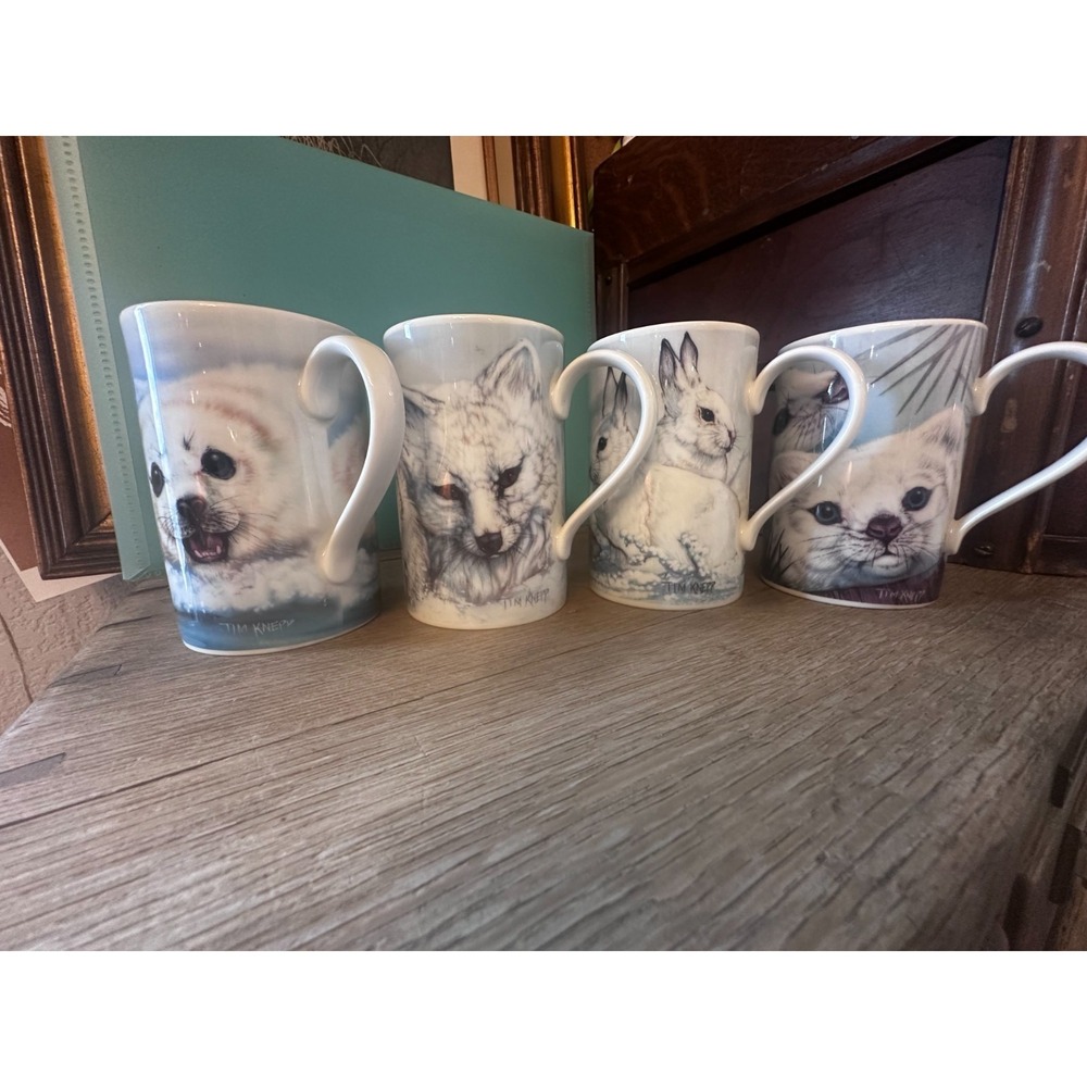 Dunoon Tim Knepp Mug Set Scotland Winter Animals Natural Wonders Mint In Box!